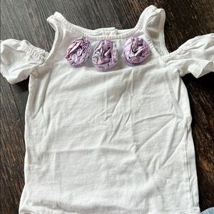 Janie and Jack White Blouse with Lavender Details